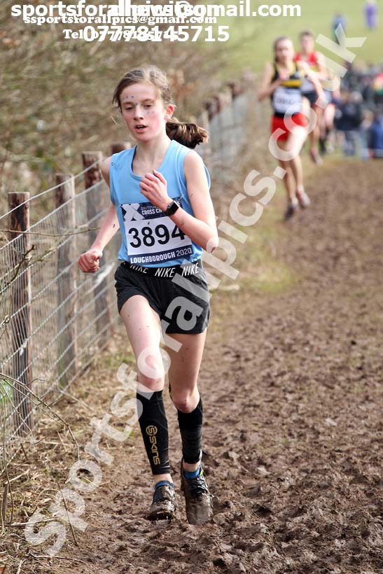 Girls under-15s, 2020 British Athletics Inter Counties Cross Country Champs., Prestwold Hall, Loughborough. Photo: David T. Hewitson/Sports for All Pics